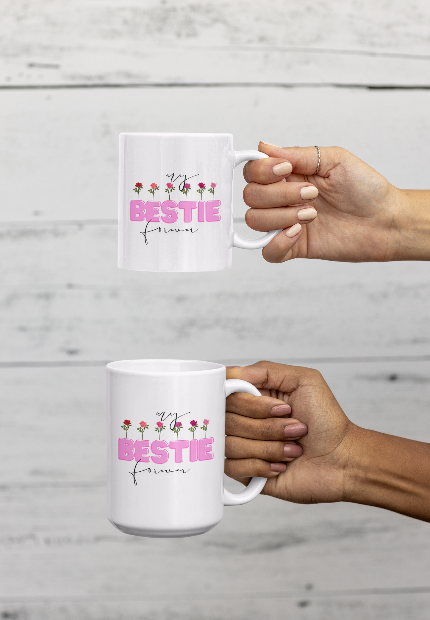 BFF Mug Custom Best Friend Coffee Cup Funny Friend Gift Besties Forever Personalized Mug for Birthday or Women Bestie Gift Ideas with Names