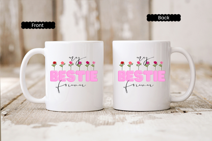 BFF Mug Custom Best Friend Coffee Cup Funny Friend Gift Besties Forever Personalized Mug for Birthday or Women Bestie Gift Ideas with Names