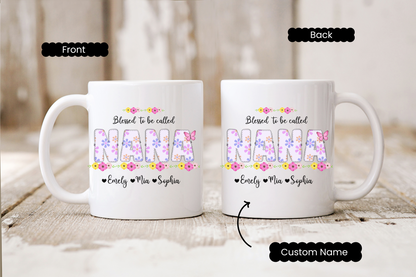 Personalized Nana Mug with Grandkids Names Custom Grandma Coffee Mug Gift for Nana or Grandma Birthday Christmas or Mother's Day Idea Nana