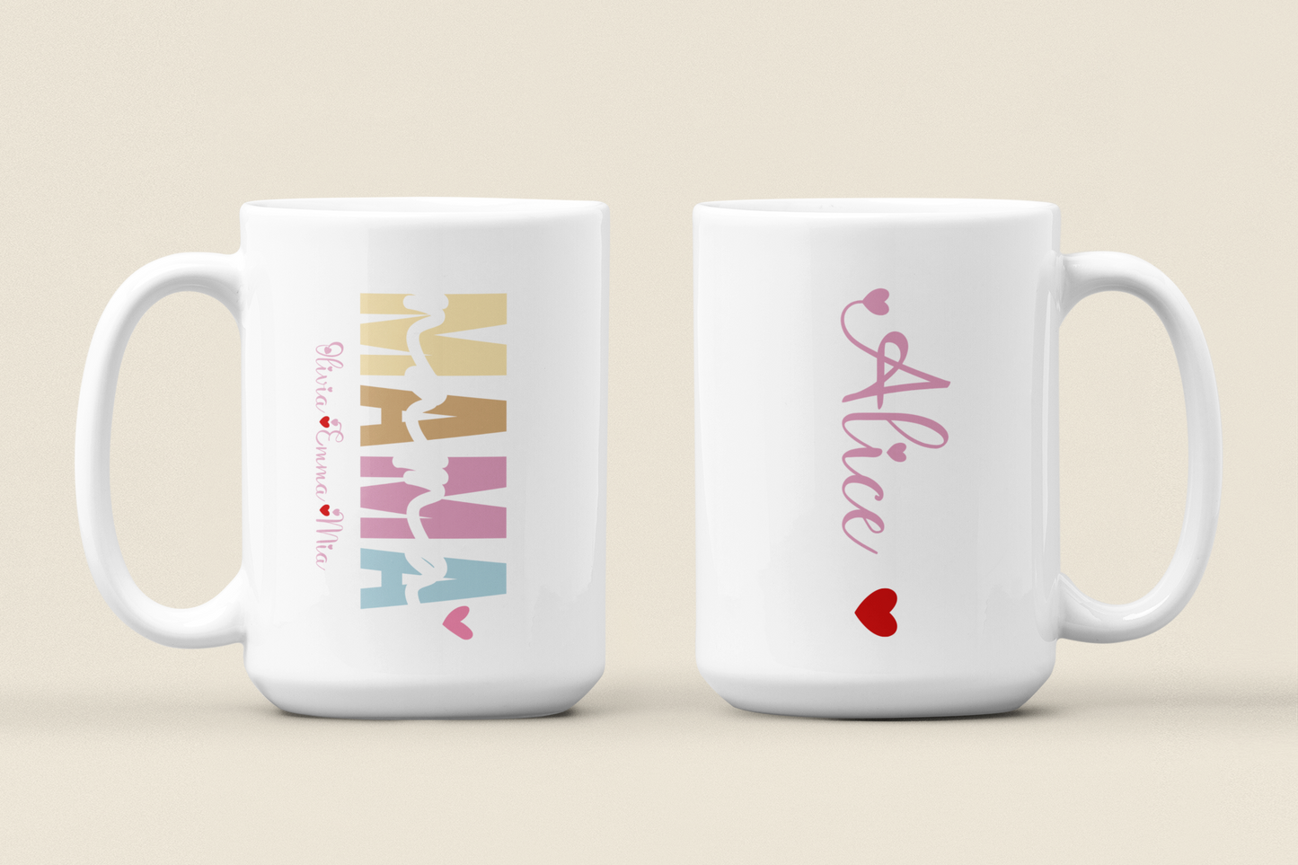 Personalized Mama Mug with Kids Names Custom Coffee Mug Gift for Mom or Mama Birthday Mothers Day or Christmas Sentimental Mom Gift Best Mom