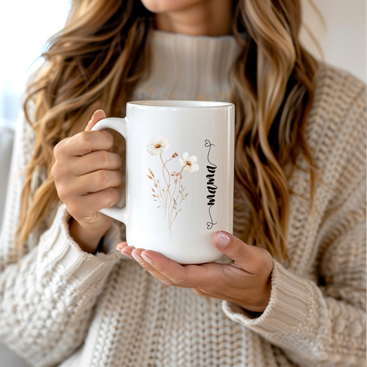 Personalized Vintage Floral Coffee Mug for Mom Custom Name Mug Mothers Day Birthday Gift from Daughter Son Husband custom mug for mom