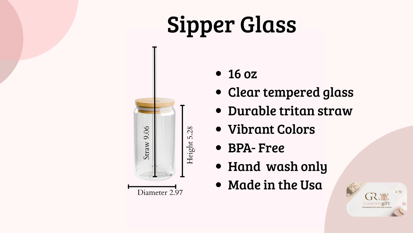 Personalised rainbow and pencil teacher sipper glass, custom iced coffee glass cup, perfect teacher appreciation, thank you teacher gift