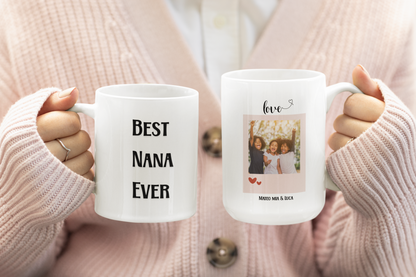 Custom Nana Coffee Mug with Floral Design and Name Personalized Gift for New Nana Grandma Mothers Day Birthday or Christmas from Grandkids