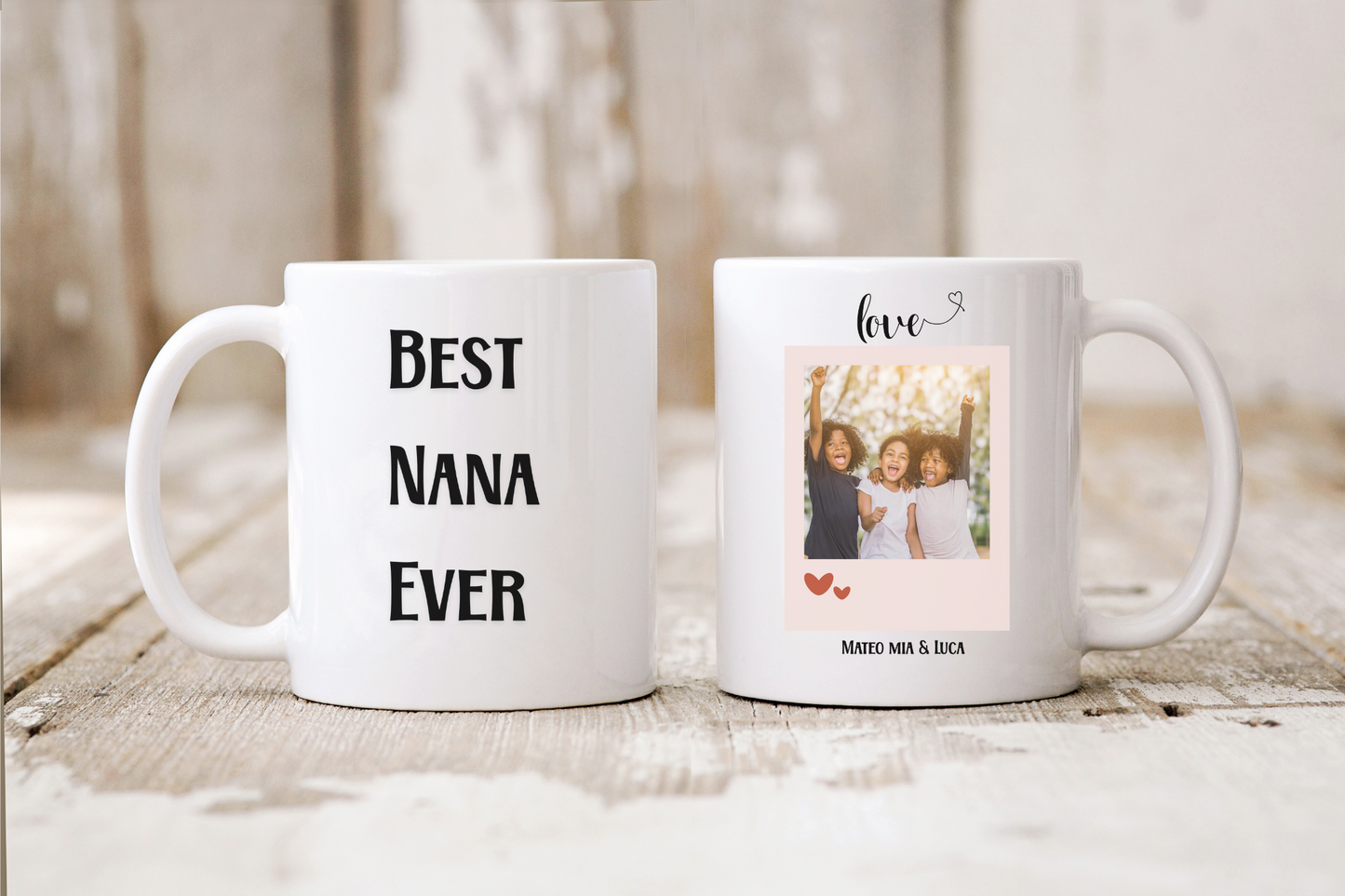 Custom Nana Coffee Mug with Floral Design and Name Personalized Gift for New Nana Grandma Mothers Day Birthday or Christmas from Grandkids