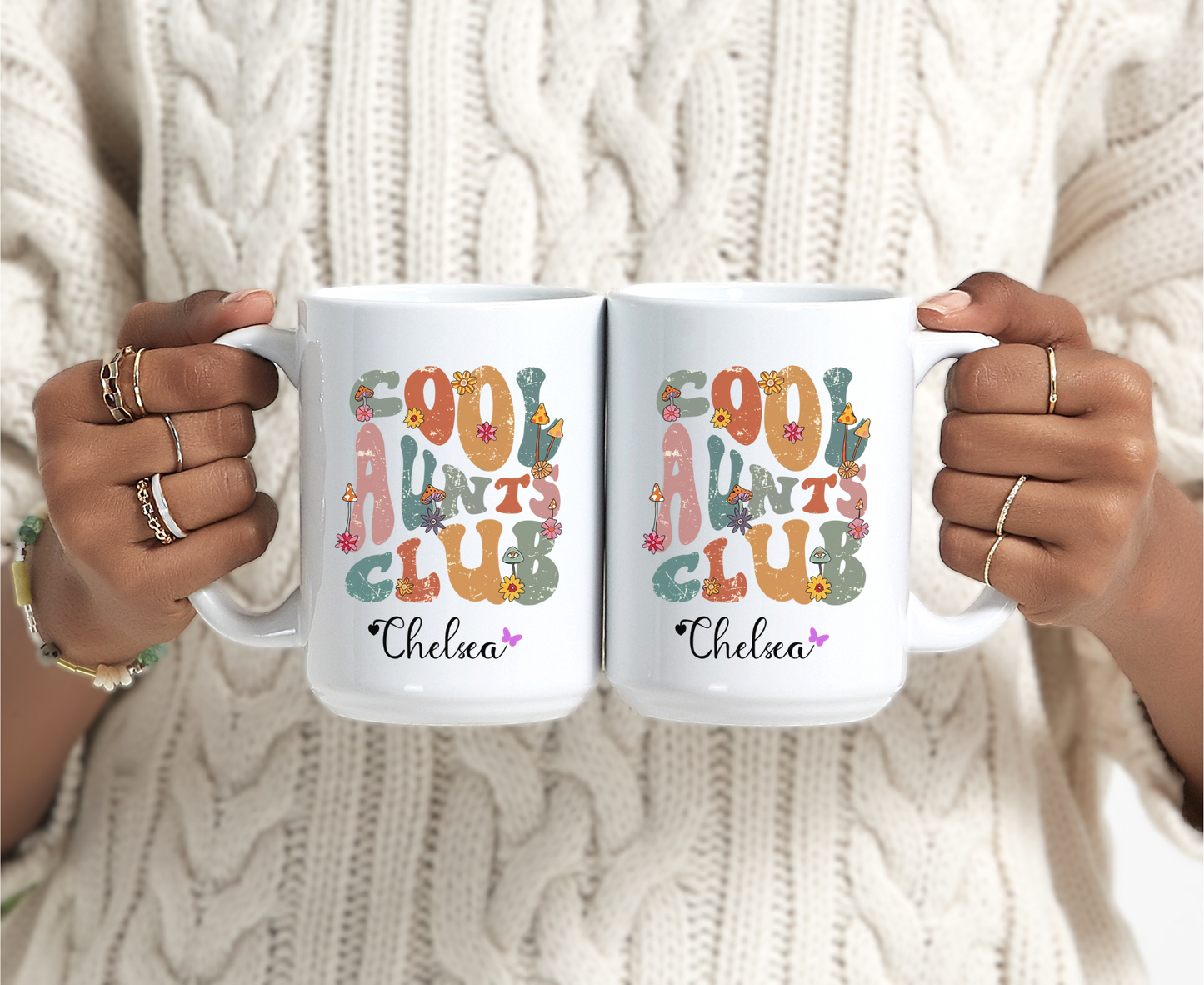 Personalized Floral Auntie Mug with Custom Name Best Aunt Ever Gift from Nephew Birthday or Christmas Present for Cool New Aunt