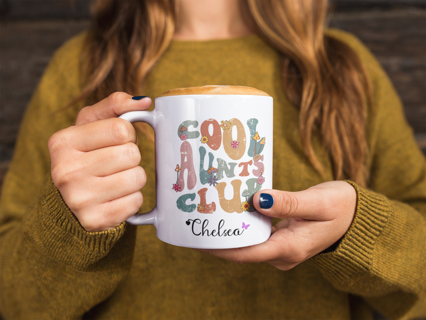 Personalized Floral Auntie Mug with Custom Name Best Aunt Ever Gift from Nephew Birthday or Christmas Present for Cool New Aunt