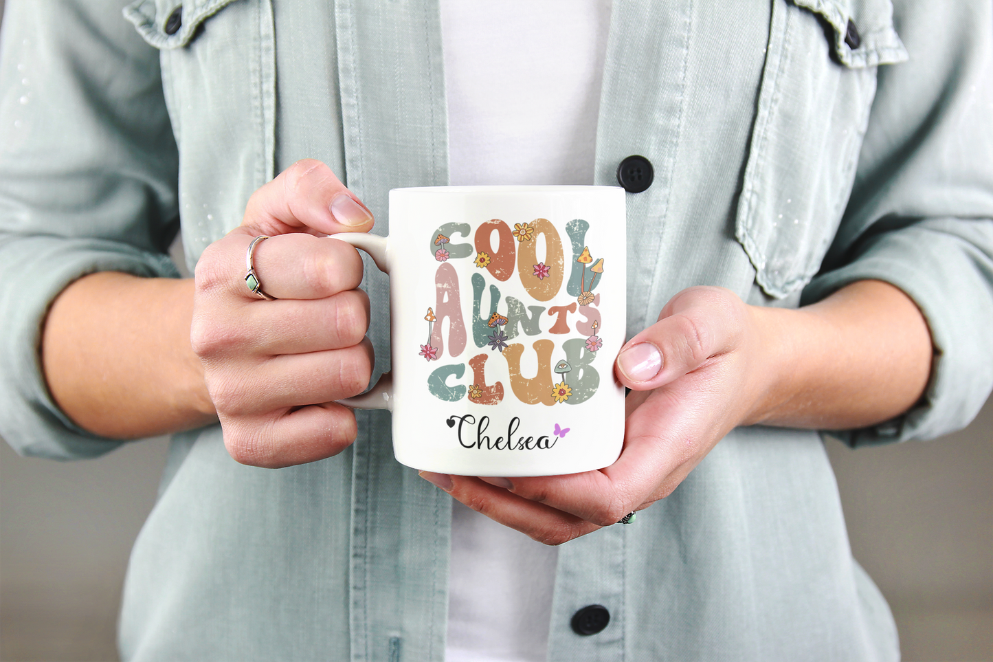 Personalized Floral Auntie Mug with Custom Name Best Aunt Ever Gift from Nephew Birthday or Christmas Present for Cool New Aunt