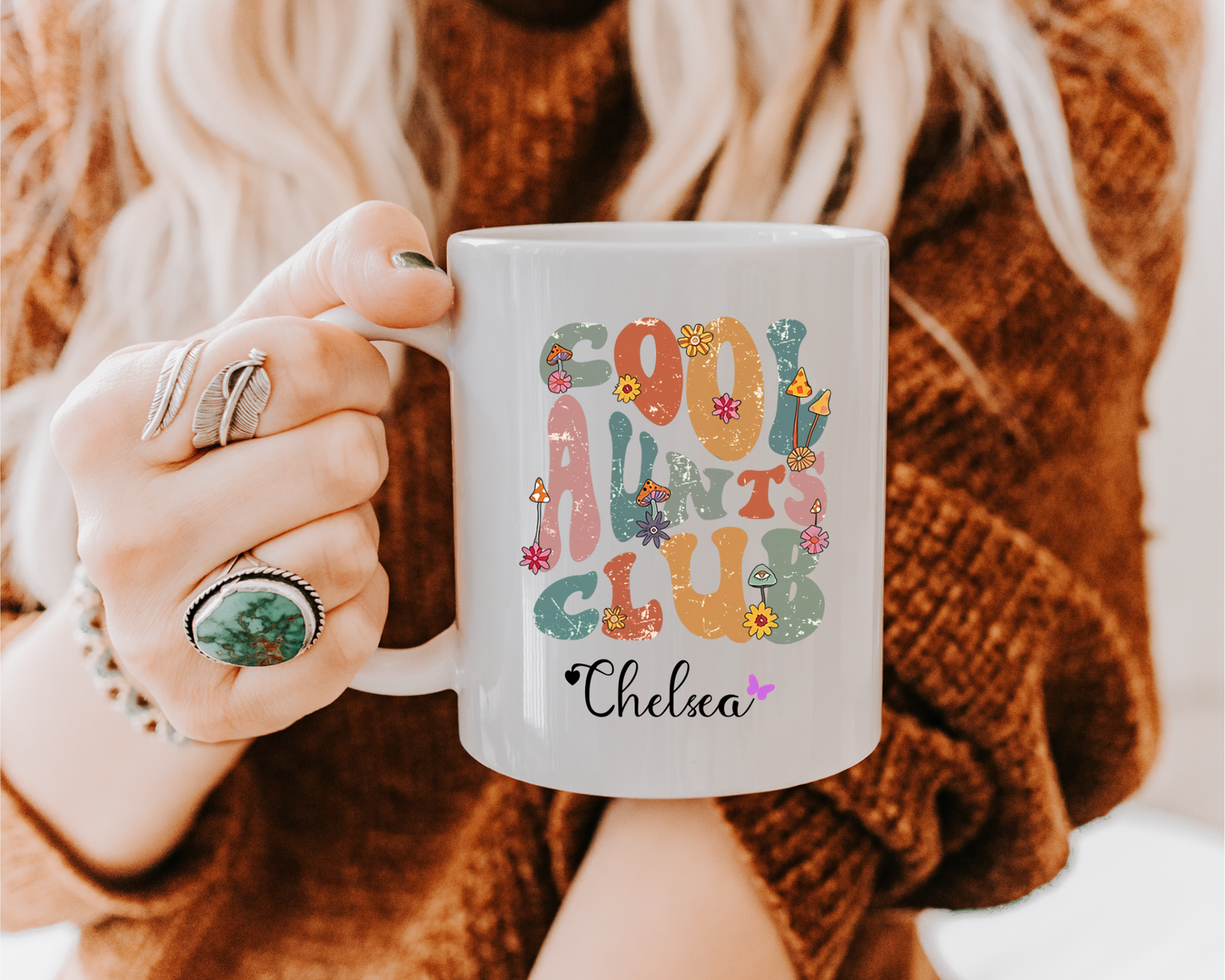 Personalized Floral Auntie Mug with Custom Name Best Aunt Ever Gift from Nephew Birthday or Christmas Present for Cool New Aunt