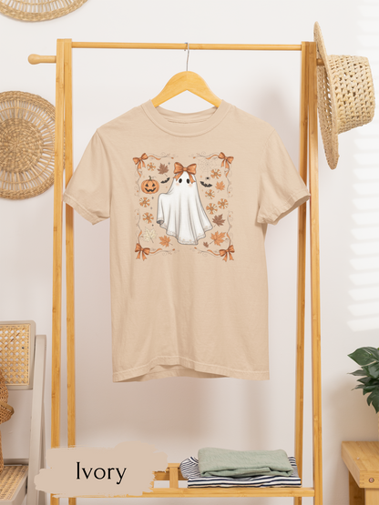 Halloween Lace Ghost Sweatshirt | Cute Floral Ghost Sweater Shirt for Women & Adults
