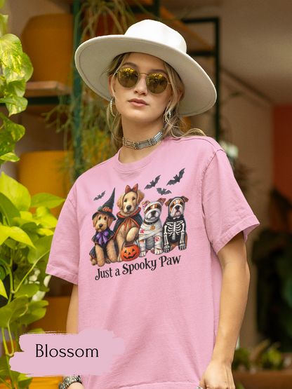Spooky Paw Halloween T-Shirt | Dog Lover Halloween Shirt for Women & Adults