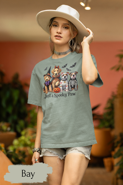 Spooky Paw Halloween T-Shirt | Dog Lover Halloween Shirt for Women & Adults