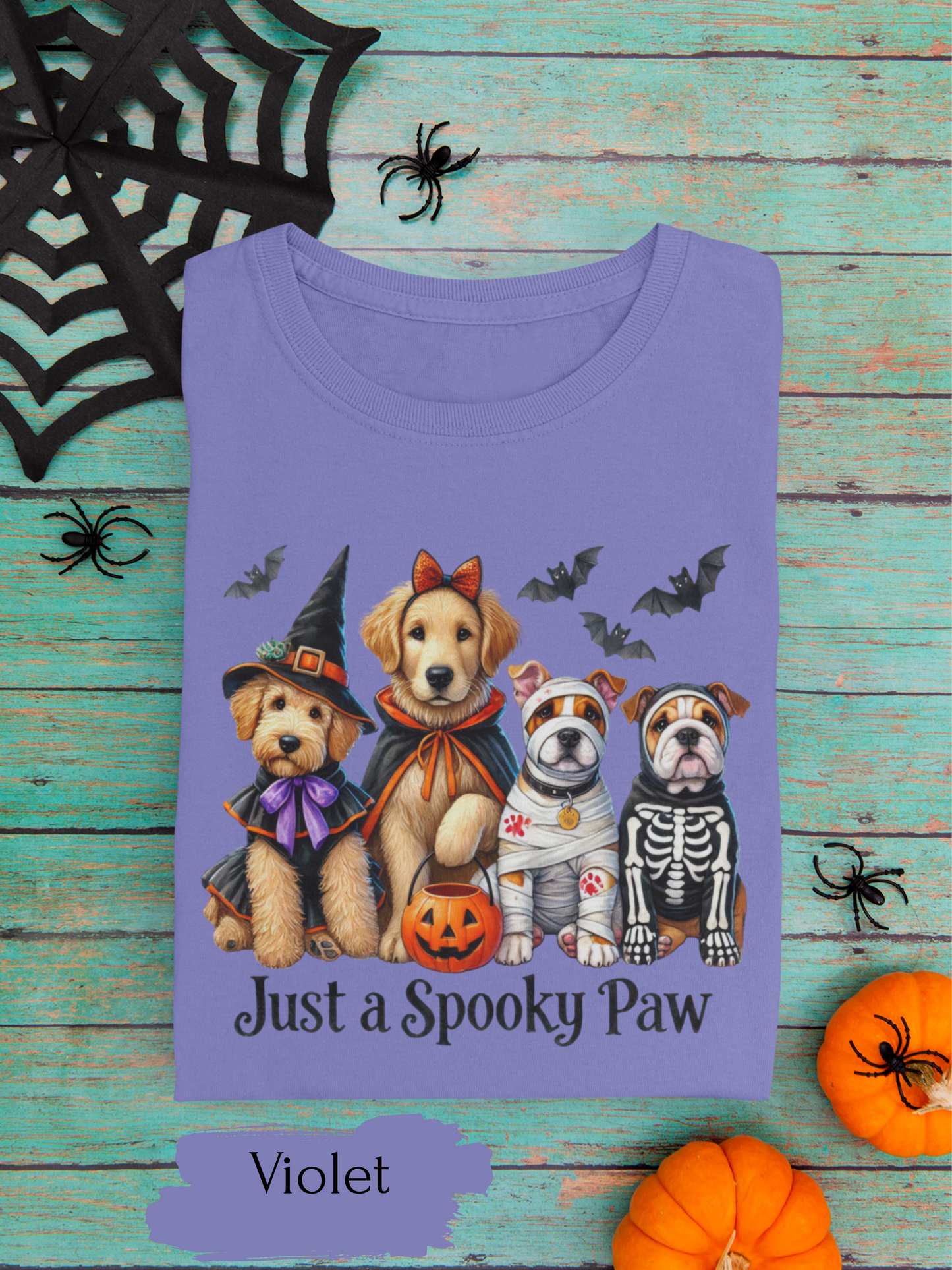 Spooky Paw Halloween T-Shirt | Dog Lover Halloween Shirt for Women & Adults