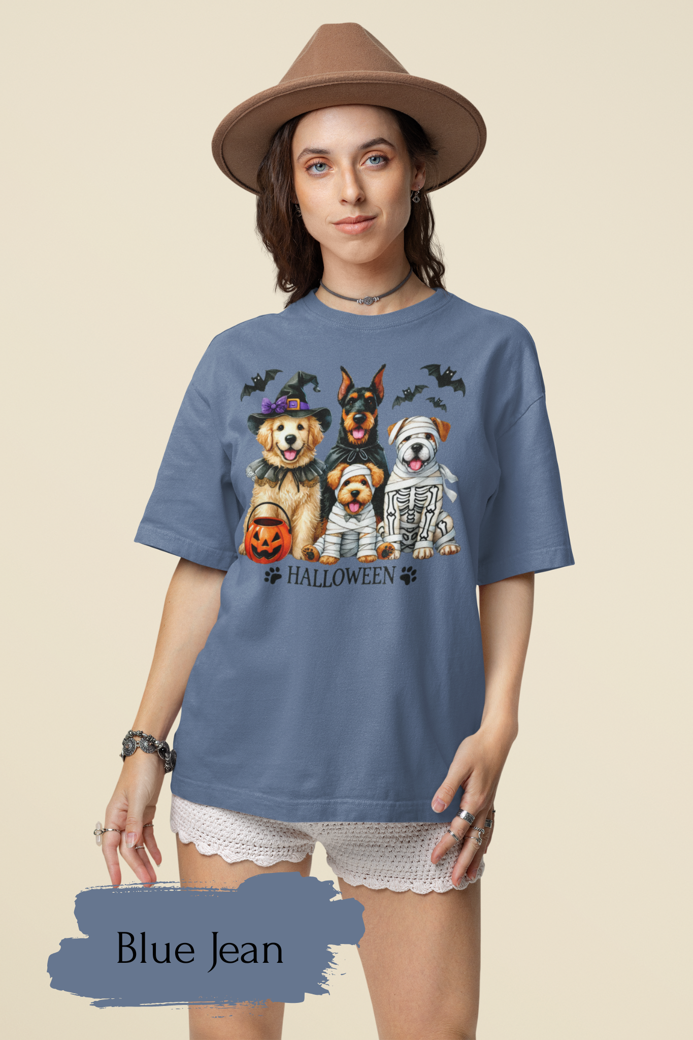 Dog Lover Spooky Paw Halloween T-Shirt | Cute Fall Shirt for Women & Adults