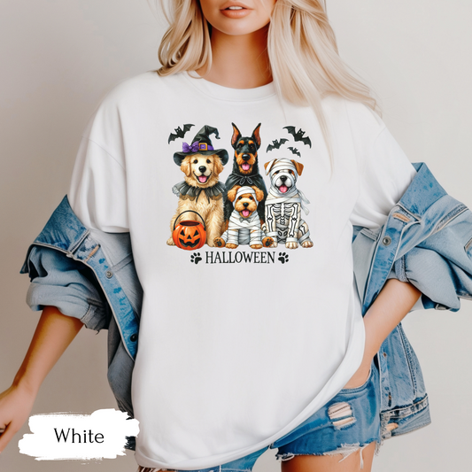 Dog Lover Spooky Paw Halloween T-Shirt | Cute Fall Shirt for Women & Adults