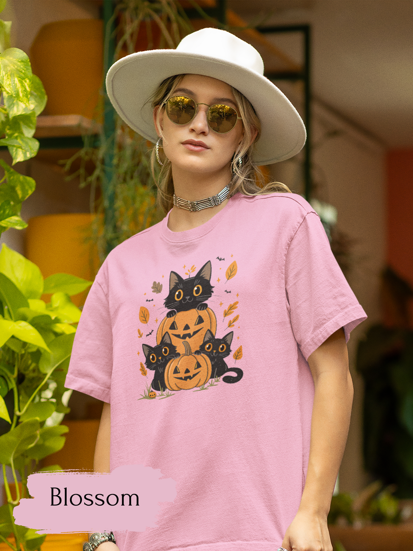 Halloween Ghost Cat Shirt | Cute Cat Halloween Shirt for Women & Adults | Fall Tee