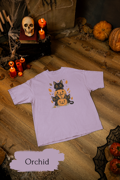 Halloween Ghost Cat Shirt | Cute Cat Halloween Shirt for Women & Adults | Fall Tee