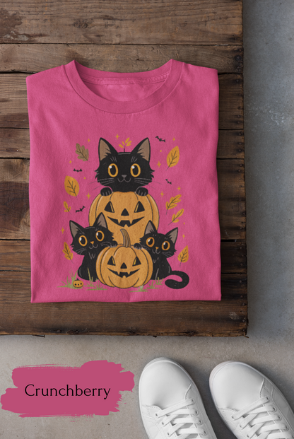 Halloween Ghost Cat Shirt | Cute Cat Halloween Shirt for Women & Adults | Fall Tee