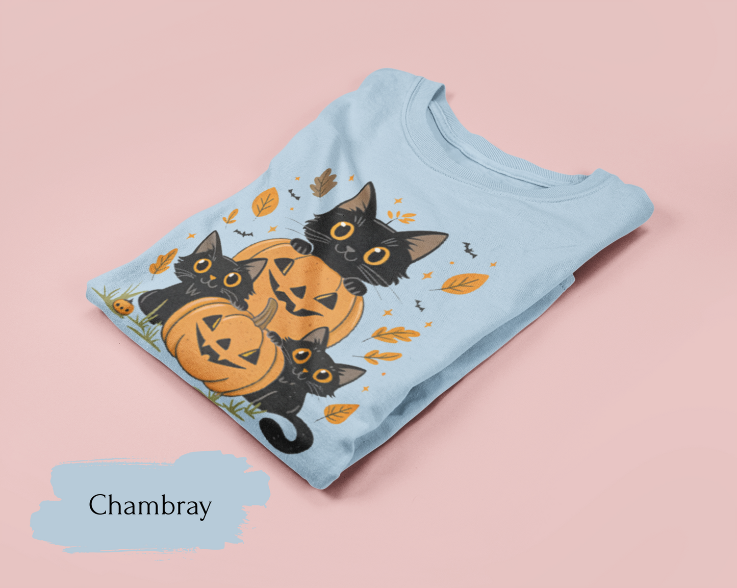 Halloween Ghost Cat Shirt | Cute Cat Halloween Shirt for Women & Adults | Fall Tee