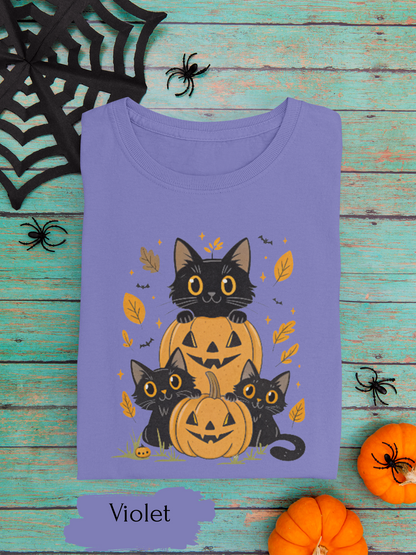 Halloween Ghost Cat Shirt | Cute Cat Halloween Shirt for Women & Adults | Fall Tee