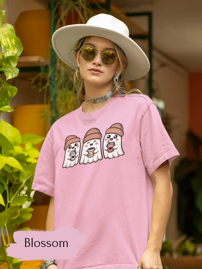 Cute Coffee Drink Ghost Shirt | Halloween Shirt for Women & Adults | Fall Tee