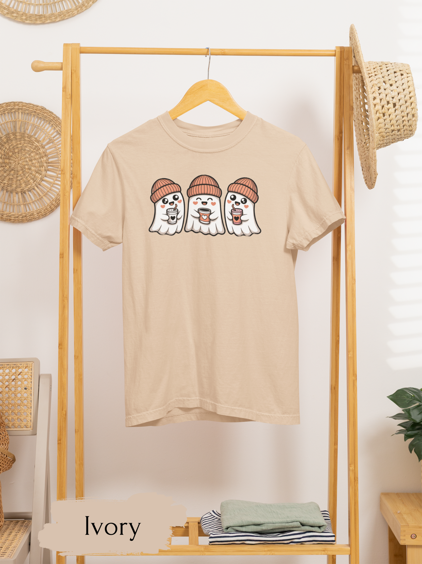 Cute Coffee Drink Ghost Shirt | Halloween Shirt for Women & Adults | Fall Tee