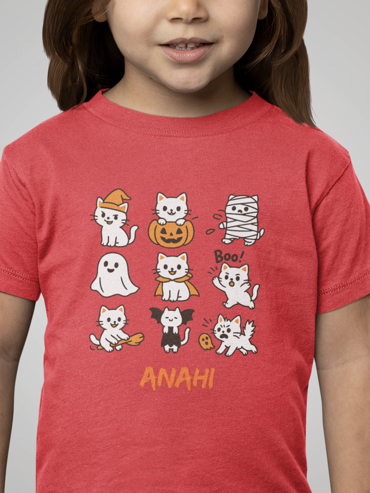 Toddler Halloween Cat Tee shirt for Kids witgh Custom Name