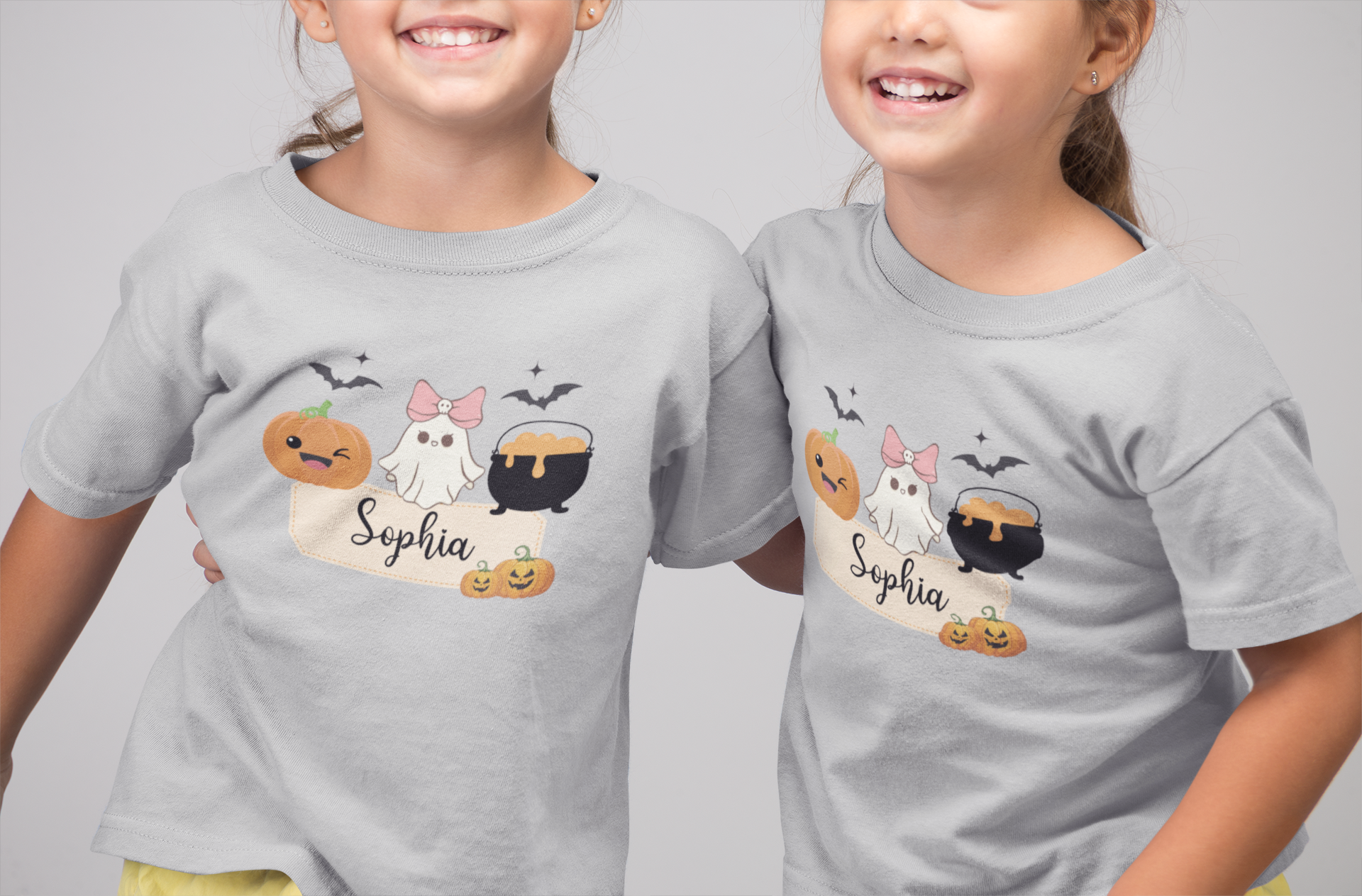 Personalized Halloween Toddler Tee, Ghost and Pumpkin Design for Kids, Cute Halloween Shirt