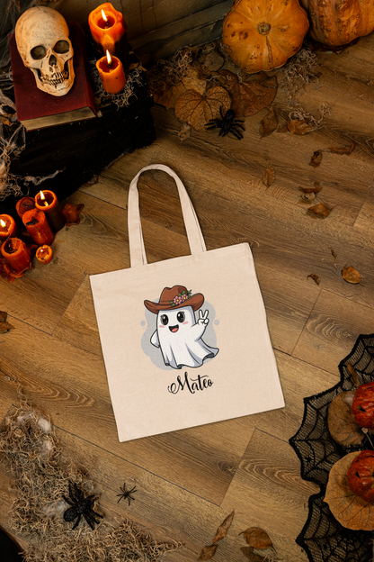 Whimsical Ghost Tote Bag - Perfect for Halloween, Gift, Eco-friendly Shopping, Cute Style, Personal Use