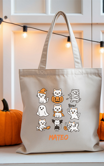 Cute Halloween Cat Tote Bag - Spooky Ghosts & Cats, Eco-Friendly Shopping Bag, Trick-or-Treat Tote, Gift for Cat Lovers, Halloween [...]