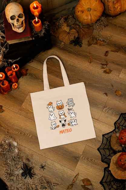 Cute Halloween Cat Tote Bag - Spooky Ghosts & Cats, Eco-Friendly Shopping Bag, Trick-or-Treat Tote, Gift for Cat Lovers, Halloween [...]
