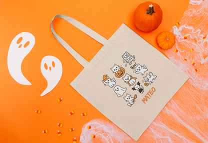 Cute Halloween Cat Tote Bag - Spooky Ghosts & Cats, Eco-Friendly Shopping Bag, Trick-or-Treat Tote, Gift for Cat Lovers, Halloween [...]