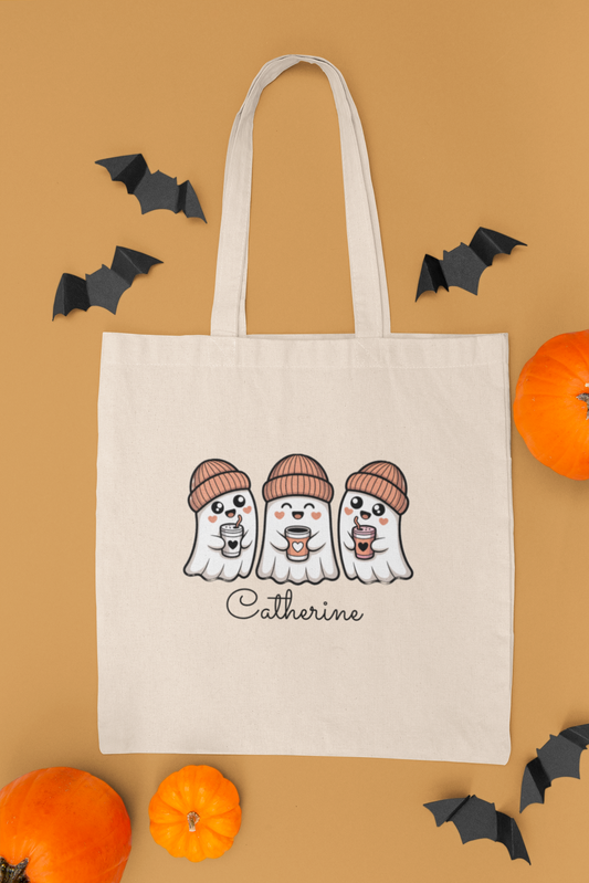Cute Ghosts Halloween Tote Bag, Personalized Canvas Bag for Trick or Treat, Eco-Friendly Shopping Bag, Gift for Halloween Lovers, [...]