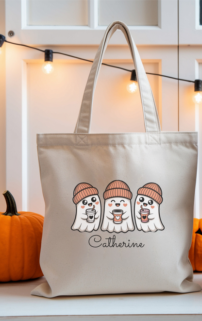 Cute Ghosts Halloween Tote Bag, Personalized Canvas Bag for Trick or Treat, Eco-Friendly Shopping Bag, Gift for Halloween Lovers, [...]