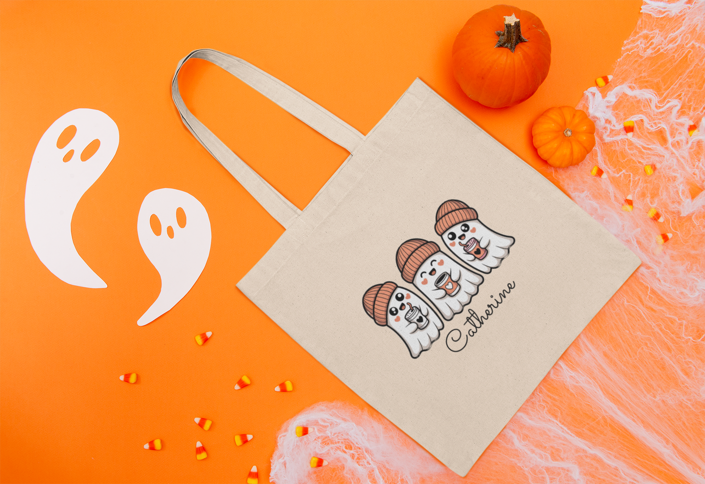 Cute Ghosts Halloween Tote Bag, Personalized Canvas Bag for Trick or Treat, Eco-Friendly Shopping Bag, Gift for Halloween Lovers, [...]
