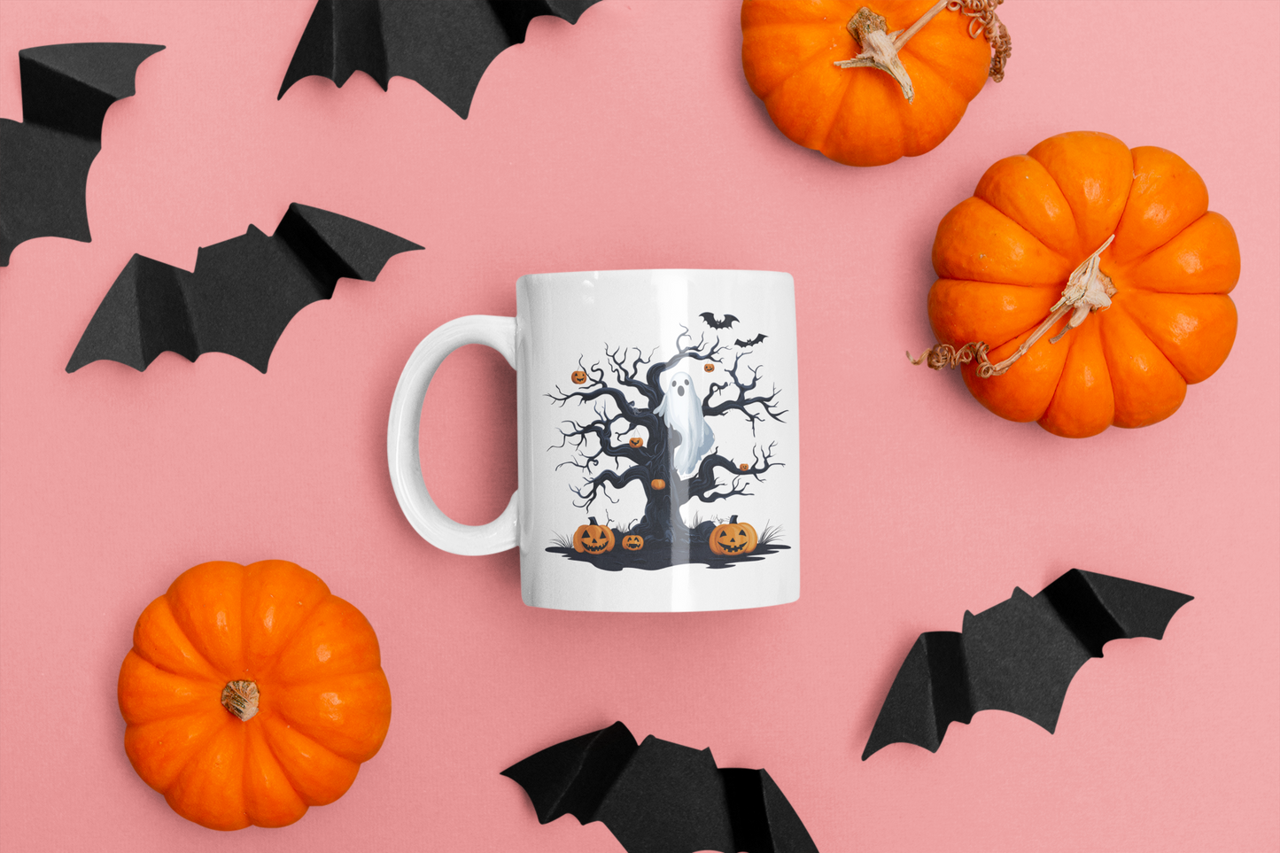 Spooky Halloween Ceramic Mug, Pumpkin Coffee Cup, Autumn Gift, Fall Decor, Witchy Tea Mug, Halloween Celebration