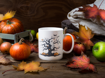 Spooky Halloween Ceramic Mug, Pumpkin Coffee Cup, Autumn Gift, Fall Decor, Witchy Tea Mug, Halloween Celebration