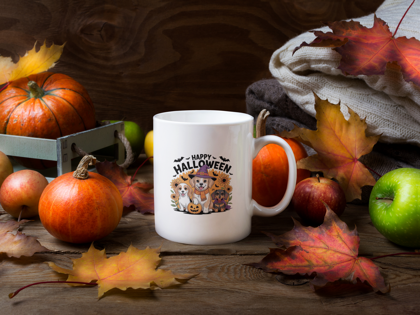 Halloween Ceramic Mug, Cute Pet Lover Gift