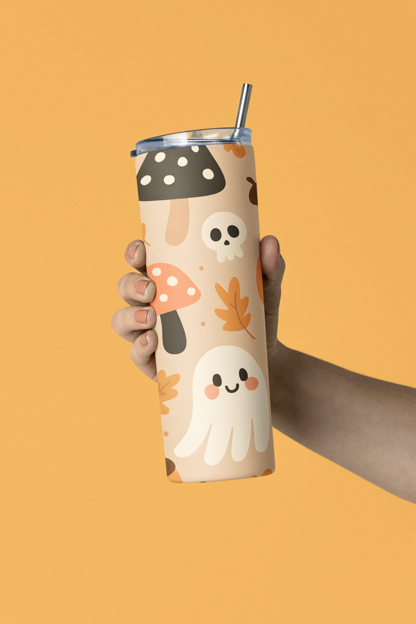 Halloween Stainless Steel Tumbler, 20oz | Autumn Drinkware, Pumpkin & Ghost Design, Fall Gifts, Eco-friendly Travel Mug, Spooky [...]