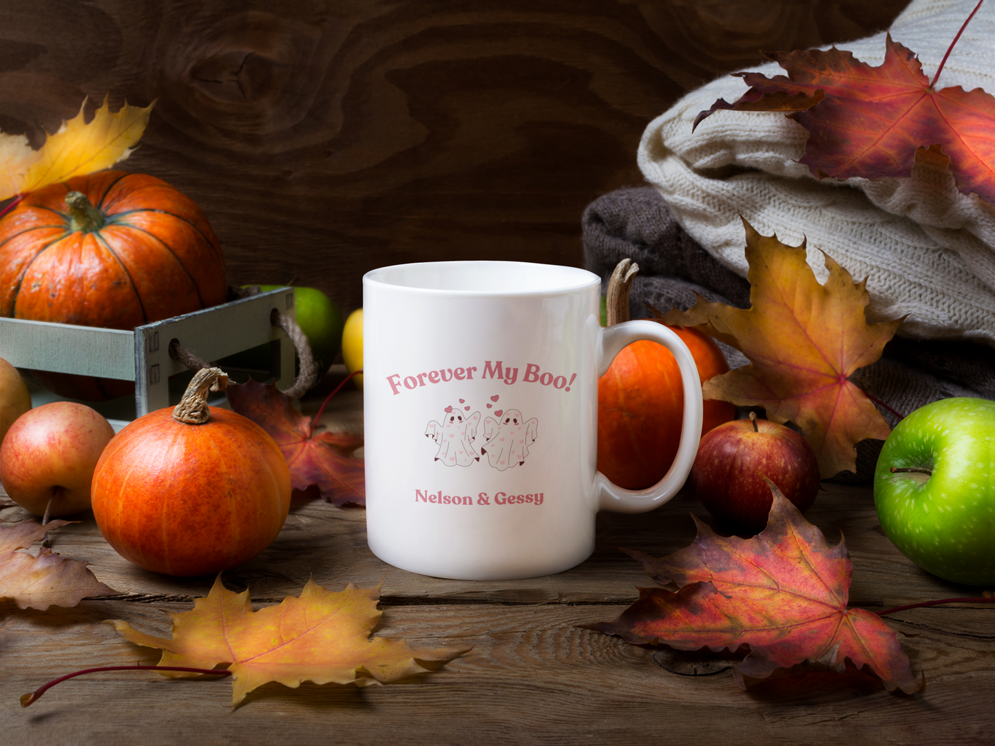 Coffee Mug, Forever My Boo, Romance Gift, Couple's Mug, Anniversary Present, Sweetheart Mug