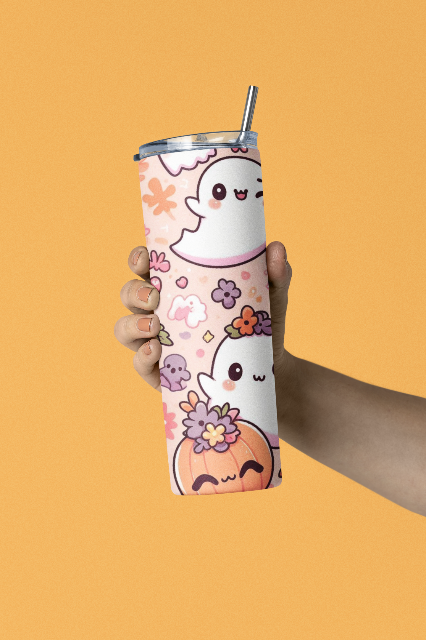 Spooky Season Stainless Steel Tumbler, 20oz - Cute Halloween Drinkware, Travel Mug, Party Favor, Autumn Gifts, Fall Decor