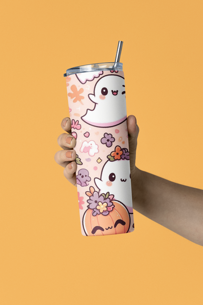 Spooky Season Stainless Steel Tumbler, 20oz - Cute Halloween Drinkware, Travel Mug, Party Favor, Autumn Gifts, Fall Decor
