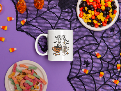 Halloween-Themed Ceramic Mug, Cute Ghost Design, Funny Coffee Cup for Fall Celebrations, Unique Gift for Halloween Season