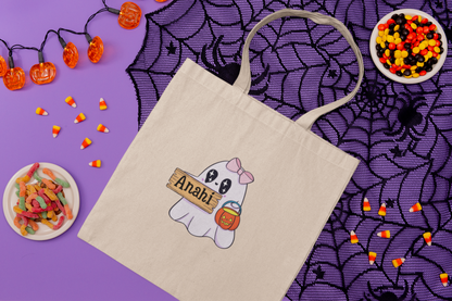 Halloween 2025 Custom Name Tote Bag