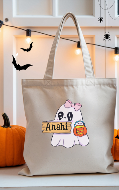 Halloween 2025 Custom Name Tote Bag