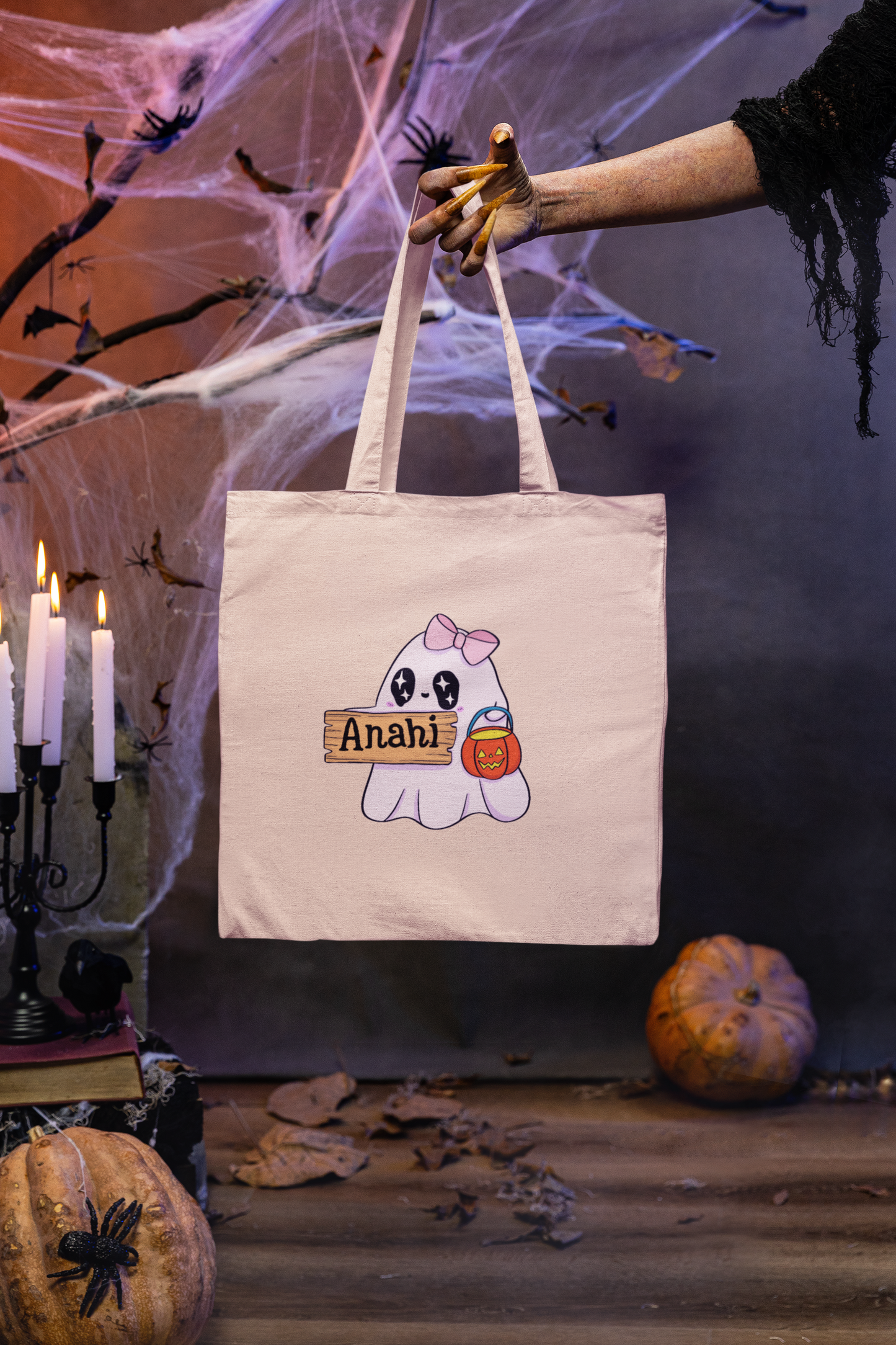 Halloween 2025 Custom Name Tote Bag