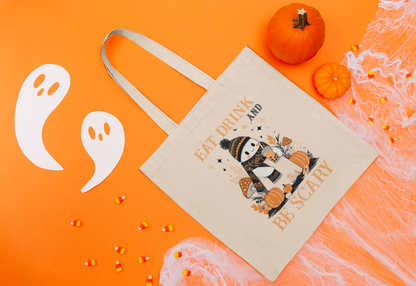 Halloween Penguin Tote Bag, Funny Trick or Treat Bag, Gift for Halloween Lovers