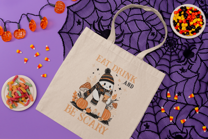 Halloween Penguin Tote Bag, Funny Trick or Treat Bag, Gift for Halloween Lovers