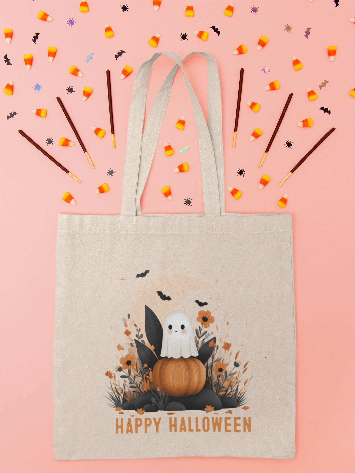 Halloween Cotton Canvas Tote Bag, Trick-or-Treat Bag