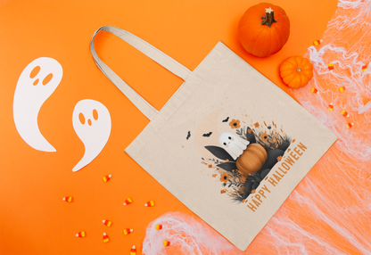 Halloween Cotton Canvas Tote Bag, Trick-or-Treat Bag