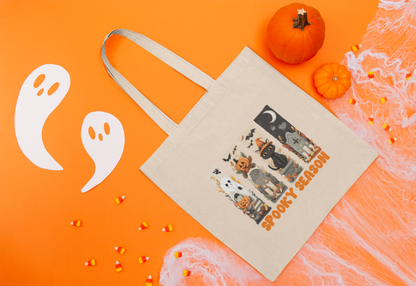 Spooky Season Cotton Canvas Tote Bag | Halloween Bag